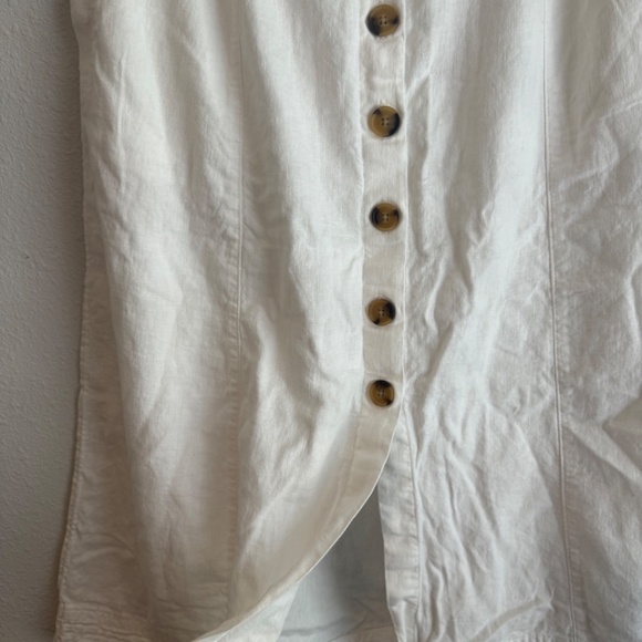 Universal Thread Button Front Skirt Womens Medium White Linen Midi - Picture 7 of 10
